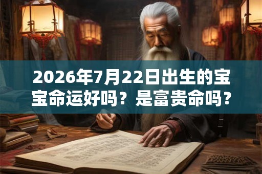 2026年7月22日出生的宝宝命运好吗？是富贵命吗？