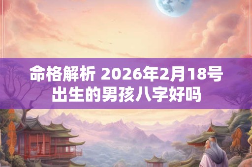 命格解析 2026年2月18号出生的男孩八字好吗