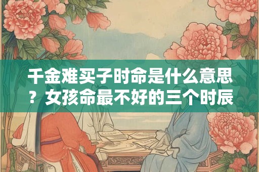 千金难买子时命是什么意思？女孩命最不好的三个时辰