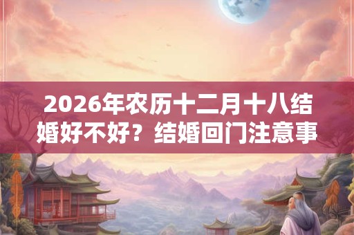 2026年农历十二月十八结婚好不好？结婚回门注意事项