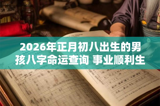 2026年正月初八出生的男孩八字命运查询 事业顺利生活无忧 2026年正月初八出生的男孩八字命运查询 事业顺利生活无忧