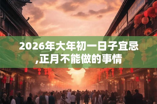 2026年大年初一日子宜忌,正月不能做的事情
