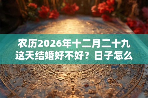 农历2026年十二月二十九这天结婚好不好?日子怎么样? 农历2026年十二月二十九这天结婚好不好?日子怎么样?