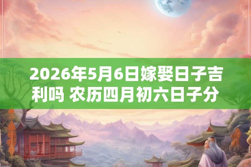 2026年5月6日嫁娶日子吉利吗 农历四月初六日子分析