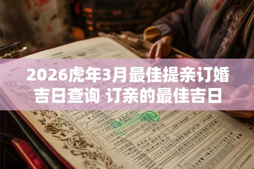 2026虎年3月最佳提亲订婚吉日查询 订亲的最佳吉日