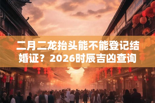 二月二龙抬头能不能登记结婚证？2026时辰吉凶查询