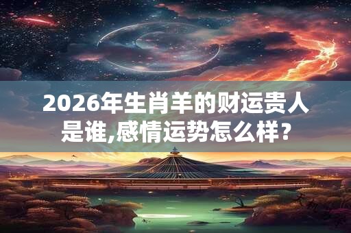 2026年生肖羊的财运贵人是谁,感情运势怎么样? 2026年生肖羊的财运贵人是谁,感情运势怎么样?