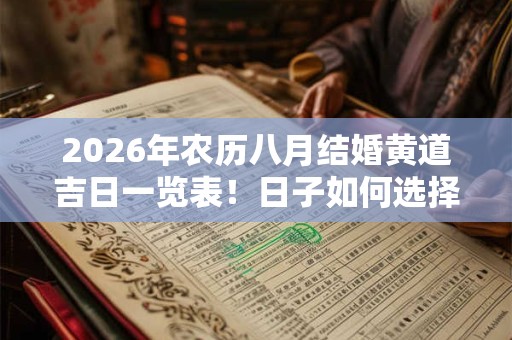 2026年农历八月结婚黄道吉日一览表！日子如何选择？