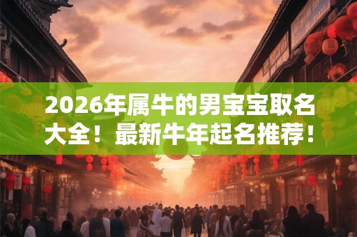 2026年属牛的男宝宝取名大全！最新牛年起名推荐！