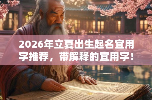 2026年立夏出生起名宜用字推荐，带解释的宜用字！