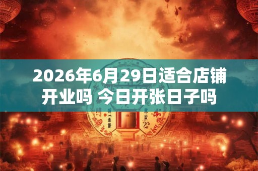 2026年6月29日适合店铺开业吗 今日开张日子吗
