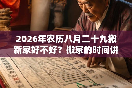 2026年农历八月二十九搬新家好不好？搬家的时间讲究