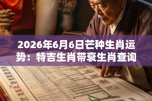 2026年6月6日芒种生肖运势：特吉生肖带衰生肖查询