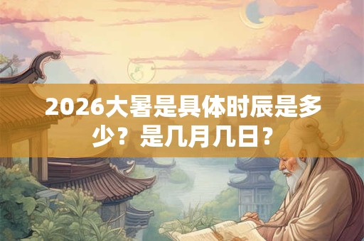 2026大暑是具体时辰是多少？是几月几日？