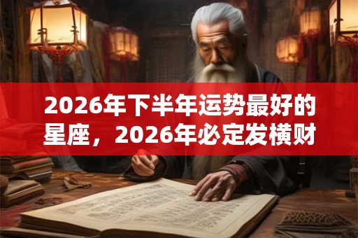 2026年下半年运势最好的星座，2026年必定发横财的星座