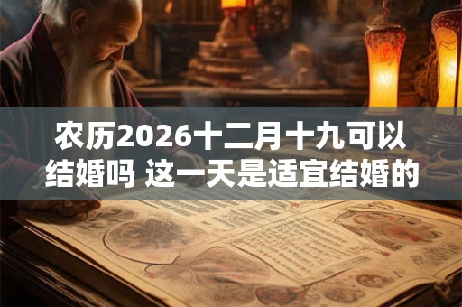 农历2026十二月十九可以结婚吗 这一天是适宜结婚的