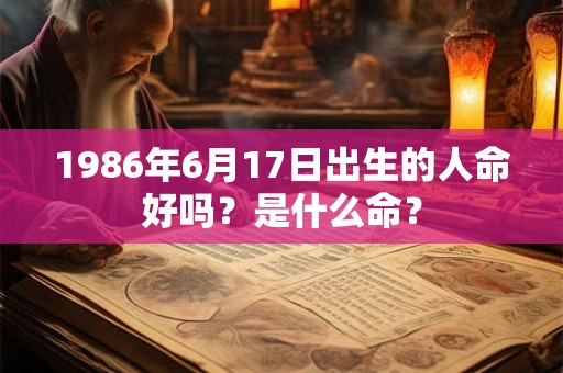 1986年6月17日出生的人命好吗？是什么命？