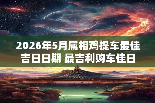 2026年5月属相鸡提车最佳吉日日期 最吉利购车佳日