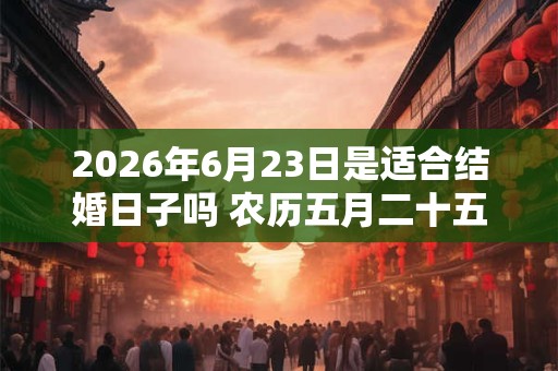 2026年6月23日是适合结婚日子吗 农历五月二十五当天嫁娶怎么样 2026年6月23日是适合结婚日子吗 农历五月二十五当天嫁娶怎么样