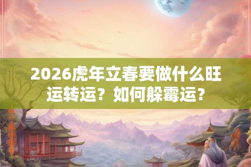 2026虎年立春要做什么旺运转运？如何躲霉运？
