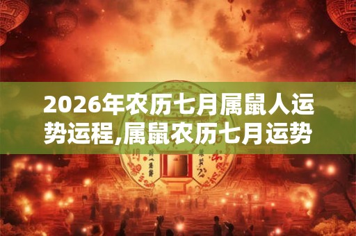 2026年农历七月属鼠人运势运程,属鼠农历七月运势好不好? 2026年农历七月属鼠人运势运程,属鼠农历七月运势好不好?