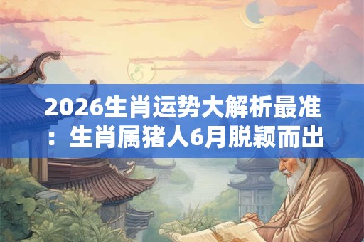 2026生肖运势大解析最准：生肖属猪人6月脱颖而出防漏财