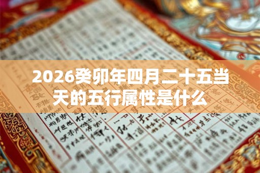2026癸卯年四月二十五当天的五行属性是什么