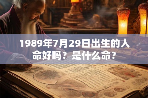 1989年7月29日出生的人命好吗？是什么命？