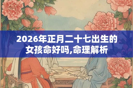 2026年正月二十七出生的女孩命好吗,命理解析