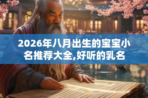 2026年八月出生的宝宝小名推荐大全,好听的乳名 2026年八月出生的宝宝小名推荐大全,好听的乳名
