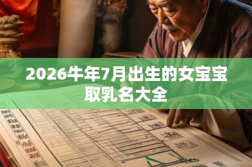 2026牛年7月出生的女宝宝取乳名大全 2026牛年7月出生的女宝宝取乳名大全