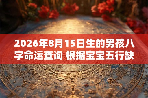 2026年8月15日生的男孩八字命运查询 根据宝宝五行缺失起名字