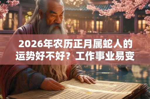 2026年农历正月属蛇人的运势好不好？工作事业易变动