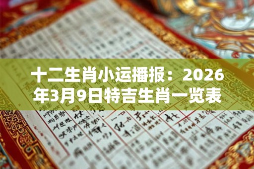 十二生肖小运播报：2026年3月9日特吉生肖一览表