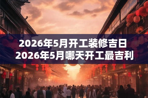 2026年5月开工装修吉日 2026年5月哪天开工最吉利