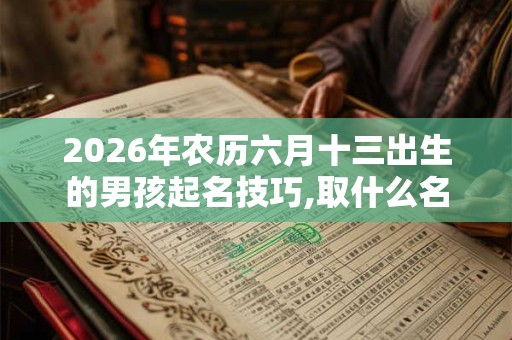 2026年农历六月十三出生的男孩起名技巧,取什么名字好 2026年农历六月十三出生的男孩起名技巧,取什么名字好