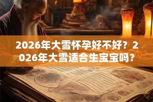 2026年大雪怀孕好不好？2026年大雪适合生宝宝吗？
