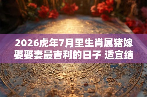 2026虎年7月里生肖属猪嫁娶娶妻最吉利的日子 适宜结婚的吉日 2026虎年7月里生肖属猪嫁娶娶妻最吉利的日子 适宜结婚的吉日