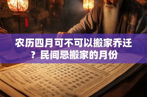 农历四月可不可以搬家乔迁？民间忌搬家的月份