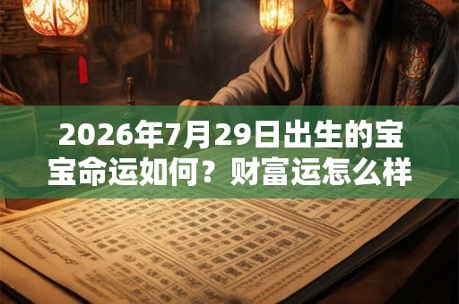 2026年7月29日出生的宝宝命运如何?财富运怎么样? 2026年7月29日出生的宝宝命运如何?财富运怎么样?
