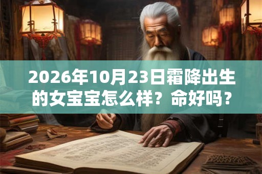 2026年10月23日霜降出生的女宝宝怎么样？命好吗？