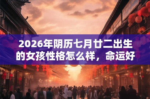 2026年阴历七月廿二出生的女孩性格怎么样,命运好不好? 2026年阴历七月廿二出生的女孩性格怎么样,命运好不好?