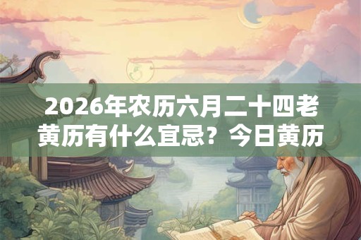 2026年农历六月二十四老黄历有什么宜忌？今日黄历查询