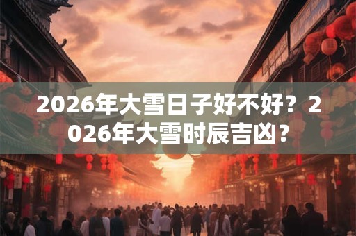 2026年大雪日子好不好？2026年大雪时辰吉凶？