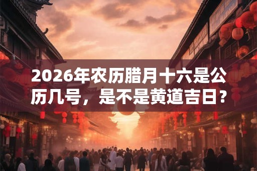 2026年农历腊月十六是公历几号，是不是黄道吉日？