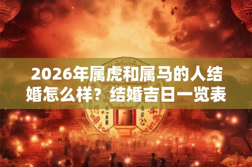 2026年属虎和属马的人结婚怎么样?结婚吉日一览表 2026年属虎和属马的人结婚怎么样?结婚吉日一览表