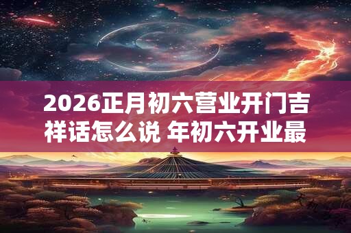 2026正月初六营业开门吉祥话怎么说 年初六开业最佳时辰