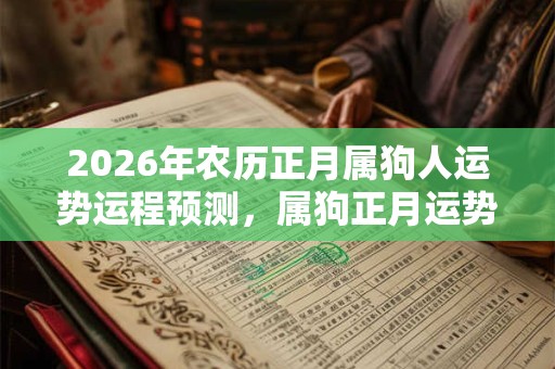 2026年农历正月属狗人运势运程预测,属狗正月运势好吗? 2026年农历正月属狗人运势运程预测,属狗正月运势好吗?