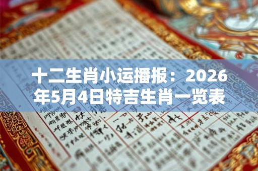 十二生肖小运播报：2026年5月4日特吉生肖一览表