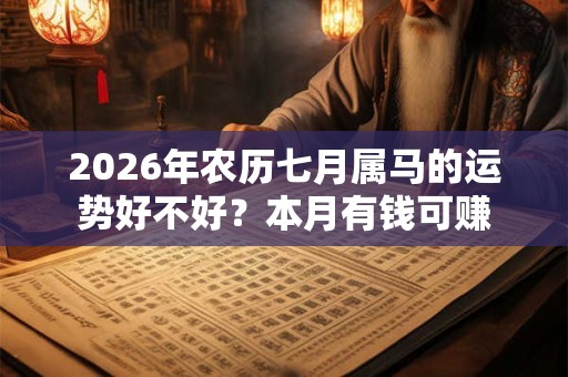 2026年农历七月属马的运势好不好?本月有钱可赚 2026年农历七月属马的运势好不好?本月有钱可赚